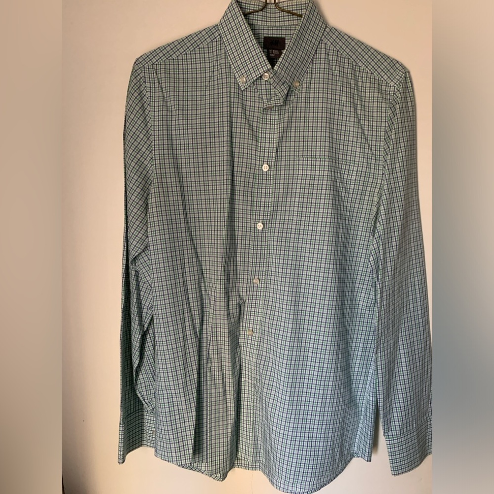 H&M Men's Blue Checkered Button Down Shirt
